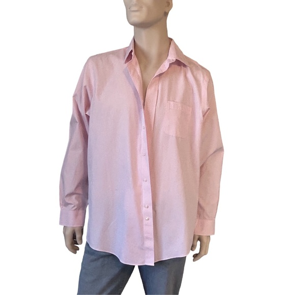 Brooks Brothers Dress Shirt Long Sleeve 100% Cotton Pale Pink White Stripe - Picture 7 of 16